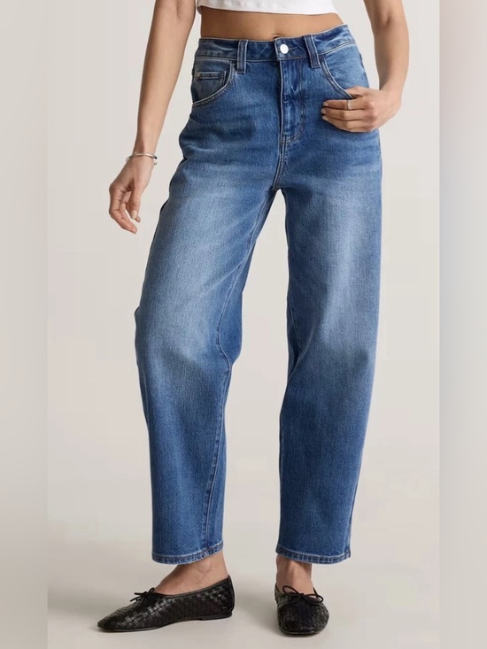 Quince Denim - NWT Quince Women’s 31”x28” Bella Stretch Jeans Barrel Atlantic Blue